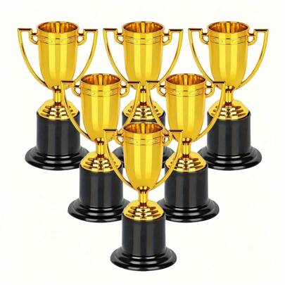 6 Packs Mini Trophies For Awards, Gold Participation Trophy Cups For Sports Tournaments And Competitions (4 In)