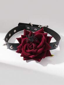 Elegant Glamorous Rose Lace Necklace 1Piece - Multicolor - View 2