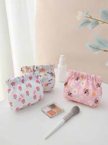 1 pieza Bolsa de almuerzo aislada con estampado de dibujos animados, fiambrera de pana, bolsa refrigeradora térmica impermeable y suave grande, contenedor de almuerzo impermeable, bolsa de cosméticos, bolsa de aseo de viaje, bolsa de viaje de cosméticos