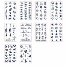 10 miếng dán hình xăm ốc tai bằng nước ép thảo dược trong 15 ngày, giấy dán hình xăm bán vĩnh viễn Advanced Sense - Màu xanh lam - Xem 1