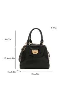 Un bolso de mano brillante de moda para mujer, con correa de hombro ajustable, bolso cruzado casual, de gran capacidad y diseño sencillo, apto para uso diario de la mujer