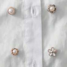 30pcs/Packet Women Shirt Brooch Pins, Decorative Novelty Sew-Free Snap Buttons, Mixed Plastic & Metal Fashion Fasteners, Removable Invisible Pins For Shirts, Cardigans & Clothing Accessories - Multicolor - View 7
