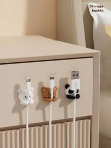 1 stuk schattige dieren kabelklemmen, kabelorganizer, houder voor oplaadkabels voor op tafel en nachtkastje, multifunctionele kabeloproller voor op het bureau, muiskabel, koptelefoonkabel, datakabelfixer, overal op te plakken, multifunctionele opslag, toepasbaarheid van een breed scala aan niet overal de locatie van de stok kiezen, overal op te plakken Het leven is een kleine helper!