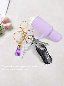 Personalized Mini Cup Keychain Pendant, Custom And Name, Making It A Unique Accessory Pendant, Including Storage Space, Portable Bag Pendant, Lipstick Storage, Portable Perfume Storage, Perfect Back-To-School And Gift Options,Customized Keychains & Accessories,Street Casual Chic,Apparel Accessories,Halloween Edit,Boyfriend,Girlfriend,Family,Friends,Trinkets, Vintage Leather - Multicolor - View 10