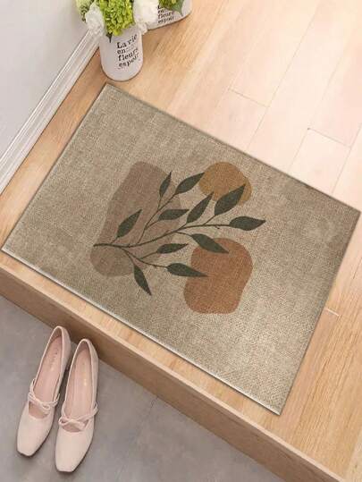 1 件日式奢华印花水晶天鹅绒入口门垫，简约门厅前门垫，耐污快干易保养，适用于入口、浴室、厨房、农场等场合