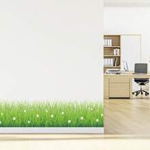 1pc Green Plant Wall Sticker Baseplate, Colorful Flower Leaves Wall Decals, Removable Skirting Board Mural, PVC Garden Wall Decoration For Living Room, Bedroom, Bathroom Room Decor Home Decor Bathroom Decor Bedroom Decor Room Decoration Stuff Living Room Decor House Decor Home Decor Living Room Wall Art Wall Paper Stickers