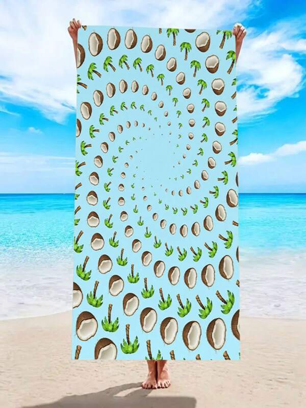 Lightweight Quick Dry Oversized Hawaii Coconut Tree Beach Towel, Sand Free