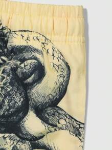 男士休闲美杜莎图案时尚短裤 - 米色 - 查看 6