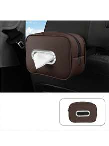 1pc New Car Backrest Hanging Tissue Box, PU Leather Car Tissue Box Holder, Premium Armrest Box Napkin Tissue Hanging Bag, Car Tissue Box, Multi-Functional Storage Organizer, Suitable For Sun Visor, Seat Back, Car Interior Accessories, Armrest - Vehicle Interior Accessories - A - View 8