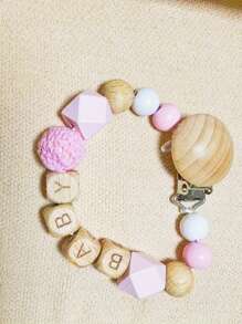 1 pieza Accesorio personalizado con clip y cadena, diseño personalizable, múltiples colores encantadores, material de madera, estilo Y2K, regalo pensado para familia y amigos, perfecto como regalo de Navidad o de vuelta al colegio