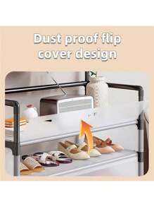 Perchero de 5 niveles con barra de metal para ropa, estante para zapatos para la entrada de la puerta principal, perchero y estante para zapatos de entrada, organizador de almacenamiento multifuncional de entrada, decoración de habitación, decoración de otoño, decoración de dormitorio - Negro - Ver 7