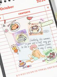 Set de 900 piezas de pegatinas de papelería kawaii, vintage y con diseños de animales y pasteles, para decoración de diarios y manualidades - Multicolor - Ver 3