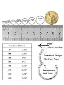 Hypoallergenic Nose Rings 20G 18G 316l Surgical Steel Septum Jewelry Hinged Segment Ring Body Piercing Nose Hoop Lip Rings Nose Helix Cartilage Rook Earrings