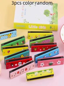 Armónica de 16 agujeros, regalo de instrumento musical educativo temprano para principiantes y adultos (color aleatorio), regalo de instrumento musical navideño - Multicolor - Ver 13