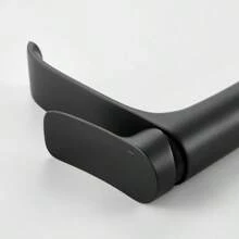 Tall Vessel Sink Faucet Bathroom Waterfall Faucet Single Handle Matte Black Vanity Bathroom Faucet Basin Mixer Tap With Water Supply Hose And Pop Up Sink Drain