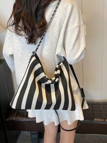 Sac à épaule rayé à la mode pour femme, sac banane polyvalent, nouvelle arrivée 2025