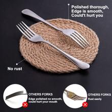 16-Piece 8 Inches Stainless Steel Dinner Forks Set,16 Pieces Dishwasher Friendly Stainless Steel Table Fork For Home, Main Forks Set,School Supplies