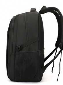 Large Capacity Stylish Simple Laptop Backpack For Men, Versatile Casual Travel Bag - Black - View 4