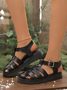 Women Flat Vintage Close-Toe Sandals