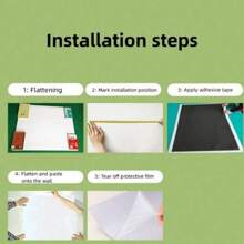 1pc PET Whiteboard, Removable & Scratch-Resistant, Suitable For Company Office, Meeting, Chart, Data Display, Home Doodle, Classroom Teaching, Art Exhibition, Comes With 5pcs Whiteboard Markers And An Eraser, Available In Multiple Sizes