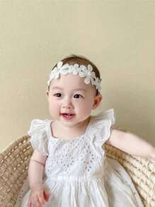 1pc Children/Baby Headband Hair Accessory, Ethereal Mesh Five Flower Ornament Infant Toddler Hair Band