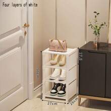 1pc Multi-Tier Shoe Rack, Simple Home Entryway Storage Organizer, Space-Saving Shoe Cabinet For Small Apartments - Multicolor - View 7