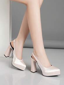 Damen High Heel Schuhe mit Hohlmuster, Super High Heel, Pink, Apricot, Weiß, Schwarz, Rot, Silber, Gold, modisch - Aprikosenfarben - Übersicht 4