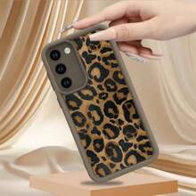 Funda protectora compatible con Samsung S25, S25 Plus, S24, S23, S22, S21 Ultra, S23, S21, S20FE, S21, S22, S23, S24, S25 Plus / A33 5G, A53 5G, A02, A03, de estampado de leopardo o guepardo simple, a prueba de golpes, con cobertura total, resistente al agua, a caídas y a arañazos, de color marrón