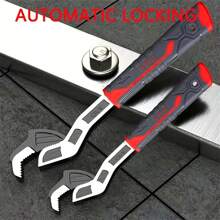 1 pieza Llave ajustable multifuncional de gran apertura, herramienta de pinzas de hierro para tuberías, electricidad, automoción y mantenimiento mecánico - Color mixto, grado industrial, baño