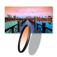Leichter kreisförmiger Gradverlaufsfilter, Gradverlauf Orange, DSLR Kamera Linsenfilter, Linseneffekt, Landschaftsfotografie, Himmel Aufnahme, Aluminiumlegierungsrahmen, erhältlich in Linsendiameter 40.5mm/49mm/52mm/55mm/58mm/62mm/67mm/72mm/77mm/82mm