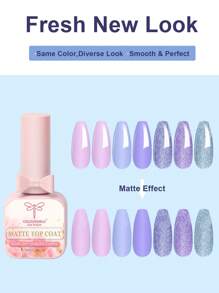 COLOURSMILE 10ml No Wipe Matte Top Coat, Matte Effects Nail Polish,For Home Salon Nail Art DIY