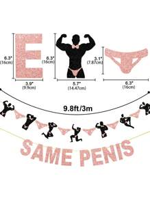 Bachelorette Party Banner, Rose Gold Bachelorette Party Decorations, Hen Party Banner Sign Decorations Bridal Shower Supplies - Pink Black - View 3