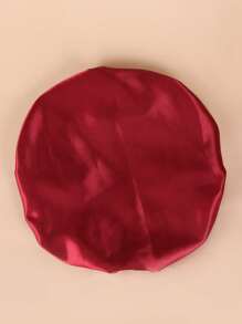 1pc Silk Sleeping Cap, Single Layer Elastic Band Silk Sleeping Hat, Soft Adjustable Hair Turban - Black, Red, For Sleep And Hair Care Hair Sleep Cap - Burgundy - View 6