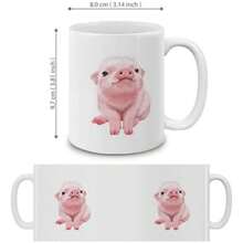 MUGBREW Baby Pig With Feets Out Ceramic Coffee Mug Tea Cup, 11 OZ11oz Ceramic Coffee Mug - Mother's Day, Birthday,Father's Day Gift, Easter Day Gift Idea For Dad Mom Friends Girlfriend Boyfriend - 幼稚園小豬豬 - 查看 4