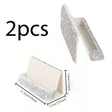 1pc, Rhinestone-Studded Collection, White Rhinestone Credit Card Case, Card And Business Card Holder, Bank Card Storage And Document Box, Clay Rhinestones, High-End Multi-Faceted Glass Rhinestones, Plastic Glittering Rhinestone Office Desk Memo Clip, Portable Elegant Office Card Case, Luxury Gift Accessory With Multi-Faceted Glass Gemstones.