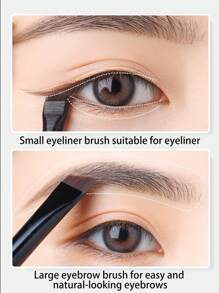 Angled Edge Eyeliner & Eyebrow Makeup Brush, Fine Precise Tip For Lining Eyes,Eyebrow Brush,Eyeshadow Brush,Spoolie,Spoolie Brush - Multicolor - View 5