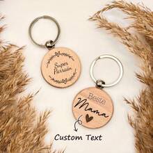 Llavero de madera personalizado con diseño de flor del mes de nacimiento y casa de madera - Grabado láser personalizado, llavero de regalo para nuevo hogar, aniversario y fiestas (Navidad/Día de la Madre/Día del Padre) - Regalo para él/ella/novio/familia