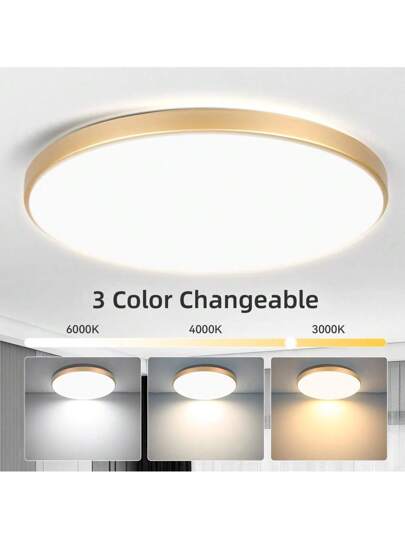 CANMEIJIA LED Ceiling Lights, Moderne Flush Mount Lights Bedroom, Dimmable Remote Control Lamps Living Room, Kitchen, Children's Hallway, Garage, Adjustable Temperatures, 220V view 6