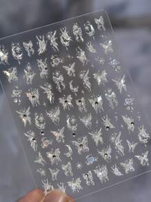 1 pieza Pegatinas de arte de uñas exquisitas con perlas, mariposa, ángel, lujo, cristal y diamante - Pegatinas de uñas autoadhesivas DIY
