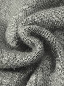 男士休闲拼接 Polo 领套头毛衣，宽松学院风，春秋季长袖上衣 - 灰色 - 查看 9