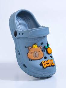 1 Pair Kids' Summer Casual Slip-On Sandals, Non-Slip Breathable Closed Toe EVA Clogs