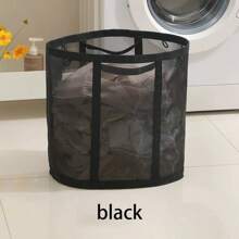 1pc/2pcs壁挂式洗衣袋大容量脏衣服网袋可折叠家用便携式脏衣篮方便收纳