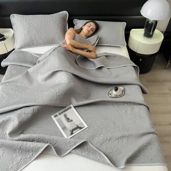 1 pezzo Copriletto estivo fresco e leggero, super morbido e fresco, trapuntato a ultrasuoni morbido e amichevole per la pelle, coperta sottile (solo 1 pezzo copriletto, senza federa, senza inserto cuscino) - Coperta per condizionatore d'aria - Sottile e traspirante - Disegno stampato morbido e attivo, fibra di poliestere traspirante, adatto per camera da letto, viaggio e ufficio