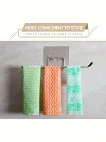 1pc Dishcloth Towel Holder With Hook For Kitchen