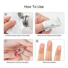 52 Pieces Nail Foil Removal Tin Foil Set, Foil Set, 50 Pieces Of Nail Foil Removal Tin Foil And Steel Push Tool For Nail Removal