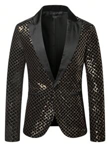 Men's Fashionable Suit Jacket, Men's Suit Jacket With Sequins
