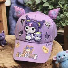 Sanrio 1 Stück Sanrio Cool Kuromi Hut, neuer süßer Cartoon-Charakter Baseball Cap, verstellbarer Sonnenhut für Damen, Sonnenschutz Hut, Baseball Mütze, UV-Schutz, maschinenwaschbar, Marke: Sanrio