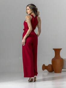 Tailored Overalls M3094 - Burgundy - View 4