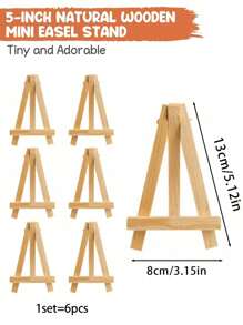 6pcs/Set-Wood Display Easels, Wedding Table Decor Diy Tripod, Mini Wooden Tripod Display Easel Stand,Mr Mrs Wedding Love Rustic Wedding Engagement Decor Frame Painting Poster,Wedding Table Number Displaying Cards, Small Canvases,Photos,Painting Craft Artist Tripod