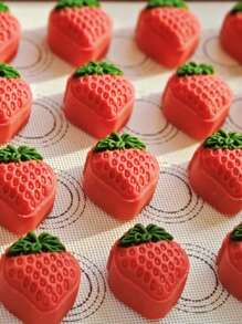 2pcs Strawberry Shaped Moon Cake Mold, Handheld Non-Stick Mold For Making Green Bean Ice Cream, Cartoon Baking Pastry Mold, 2 Pieces Set - 2 Pieces Of Strawberry 50g - View 3